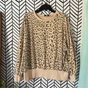 Jack + Avery Leopard Print Sweatshirt Size 1X